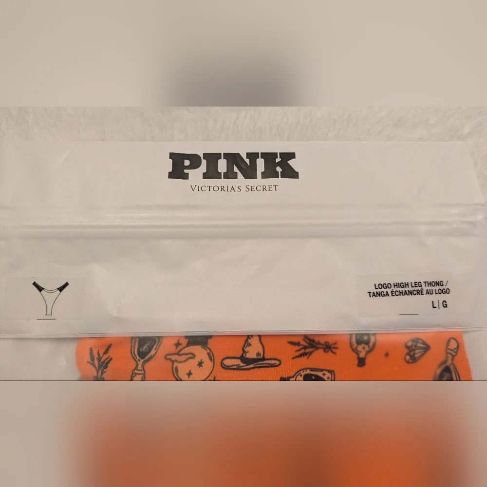 PINK Victoria's Secret Halloween Thong 5pack- Orange, Gray, Black - Picture 5 of 6